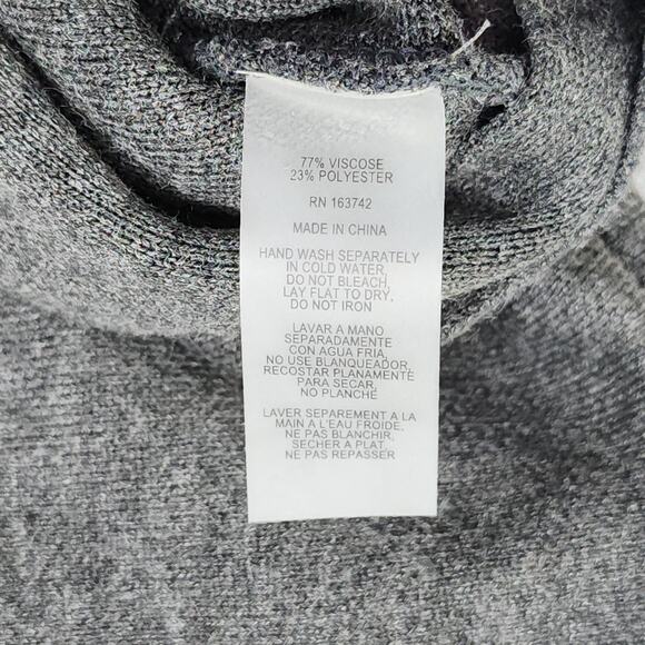 Milano Skirt Size L Gray Pull On Faux Wrap Stretch Knit Pencil Viscose Polyester - Picture 5 of 8